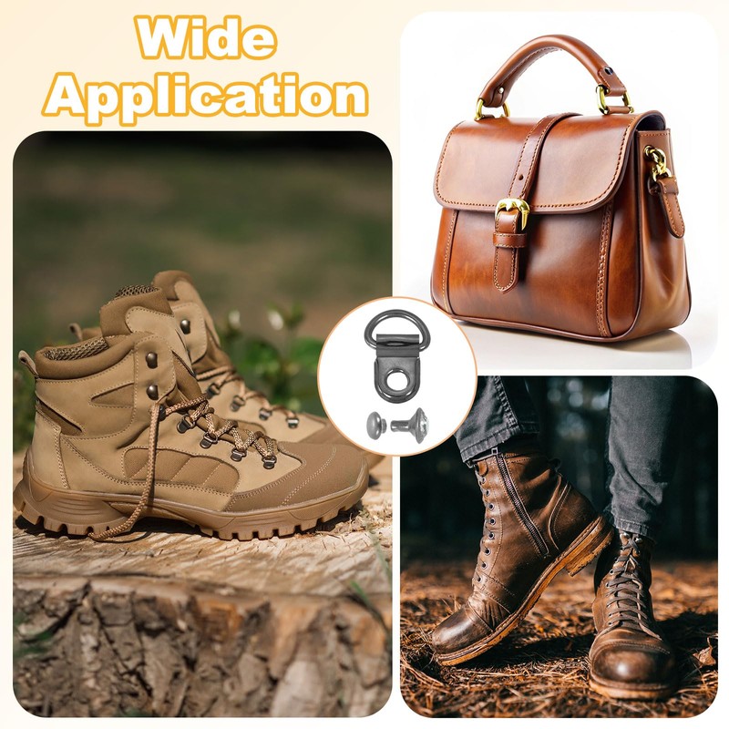 sourcing map 10 Sets Shoelace Hook, Boot Lace Hooks D-Ring