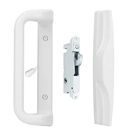 House Guard White Patio Door Handle Set with Mortise, Suitable for Replacement Doors Lock 3-15/16”Screw Hole Spacing.Choices That Add a Unique to Your Patio Glass Sliding Door