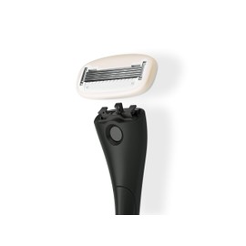 Estrid Starter Kit - Steel Razor + 2 * 5 blade Refill + Wall holder Razor for Body, Vegan, For sensitive skin, 2 refill cartridges (Onyx)