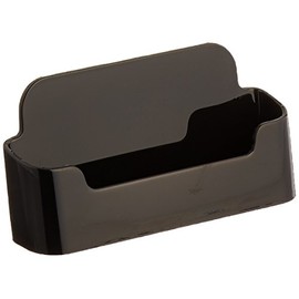 Deflecto Sustainable Office Recycled Business Card Holder Stand, Single Compartment, 3-3/34"W x 1-7/8"H x 1-1/2"D, Black (90104)