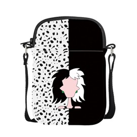 CMNIM Villains Gifts Villain Character Dalmatian Pattern Crossbody Bag De Vil Adjustable Shoulder Bag Movie Fans Purse (De Vil Mini CB)