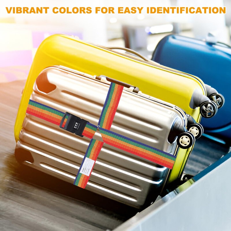 sourcing map Cross Luggage Straps with Combination Lock Name ID