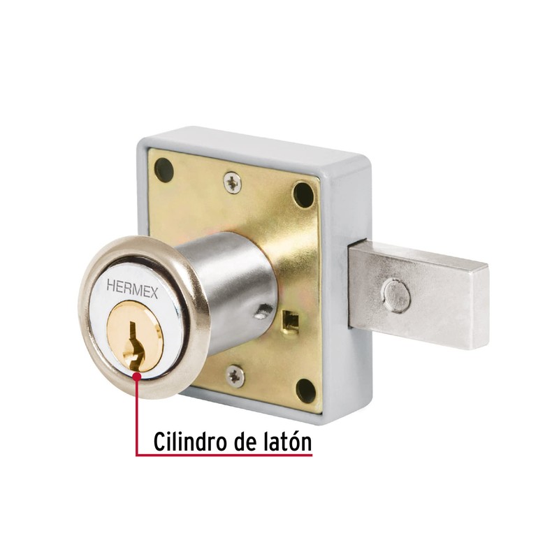 Hermex CM-26C, Cerradura para mueble con cilindro de 29mm, acción