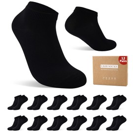 LBJR 12 Pairs Ankle Socks Breathable ShortSocks Women Men Low Cut Cotton Sock