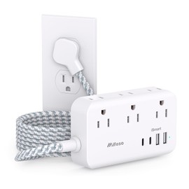 15FT Extension Cord - 6 Outlets Power Strip with USB Ports and Long Cord, Flat Plug, Charging Station for Multiple Devices, Office Supplies, Dorm Room Desk Accessories