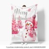 DYNH Christmas Shower Curtain, Cute Pink Snowman Christmas Tree Nature