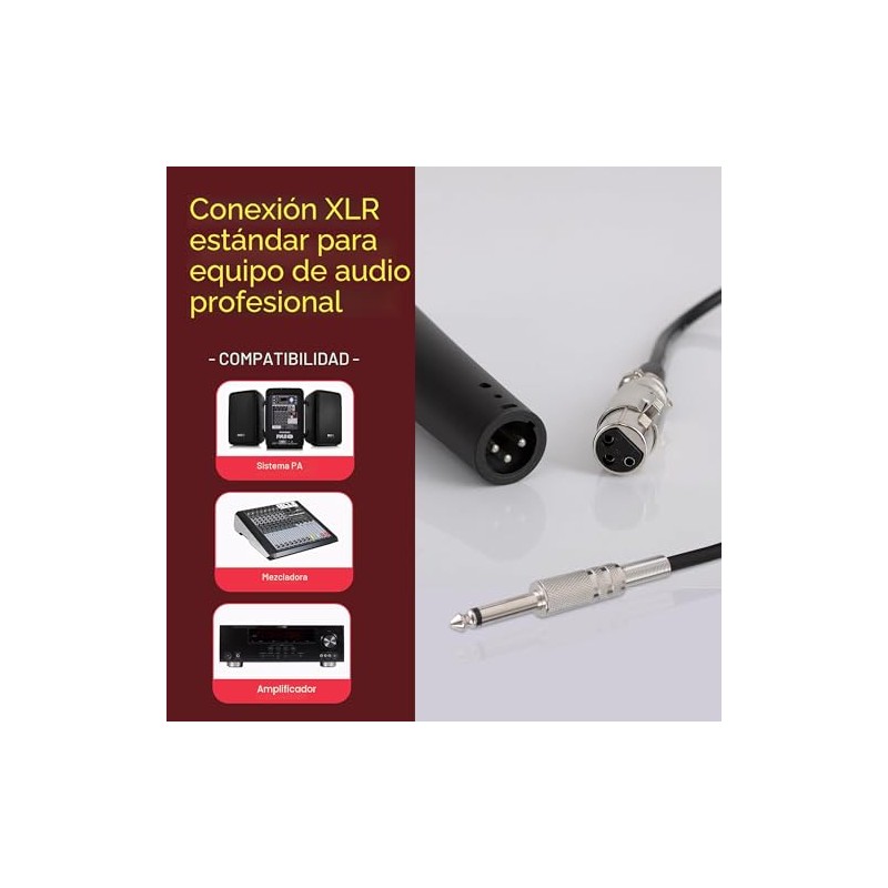 Pyle PDMIC59 - Micrófono vocal dinámico profesional, micrófono de mano