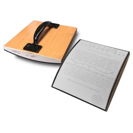 Infusion Extra Large Custom Rocker Mount Wood Hand Rubber Stamp (8" x 5" - Metal Handle)