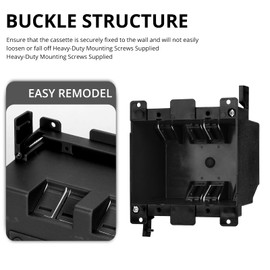 TOMSHIELE Old Work 2-Gang Box, 2-Gang Electrical Box, 25 cu.in. PVC Old Work Electrical Switch and Outlet Box, Plastic Junction Box for Home Improvement (Black-6Pack)