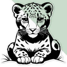 'Snow Leopard' Clear Sticker Decal – Waterproof Film for Windows, Cars, Walls & Crafts, XL (460mm) (DC00136987)