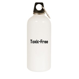 Molandra Products Toxic-Free - 20oz Stainless Steel White Water Bottle with Carabiner, White