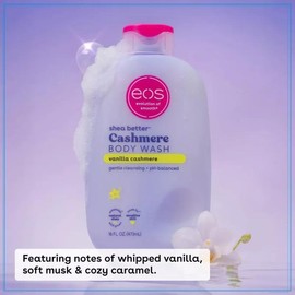 eos Shea Better Cashmere Body Wash - Vanilla Cashmere - 16 fl oz Gel Cream Natural Argan
