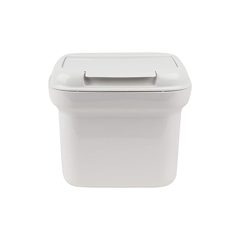 Willow Flip Top Tidy Waste Bin, 5 Litre Capacity, White/Charcoal