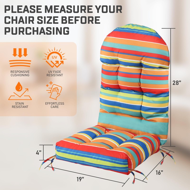 FUNBERRY Adirondack Chair Cushion Polyester, Waterproof, UV Fade Resistant, Set