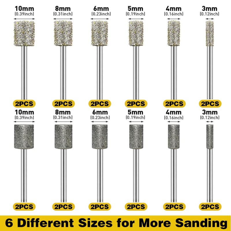 FCKLVMC 24 Pcs Diamond Bits Compatible with Dremel, 6 Size