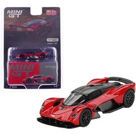 1:64 Scale Diecast Model Car Compatible with Mini GT Aston Martin Valkyrie Hyper Red Limited Edition MGT00766