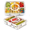Snackle Box Container,2 Pack Divided Clear Snack Box Serving Tray