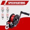 TYT 1600lb Boat Trailer Winch with 8M Red Strap, 2