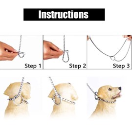 Dog Choke Collar Heavy Chain Dog Training Choke Collars Snake Chain Dog Collar Stainless Steel Puppy Dog Training Choke Pet Collar Pet Show Chain Dog Choke P Chain for Training Walking (4.0mm*50cm)
