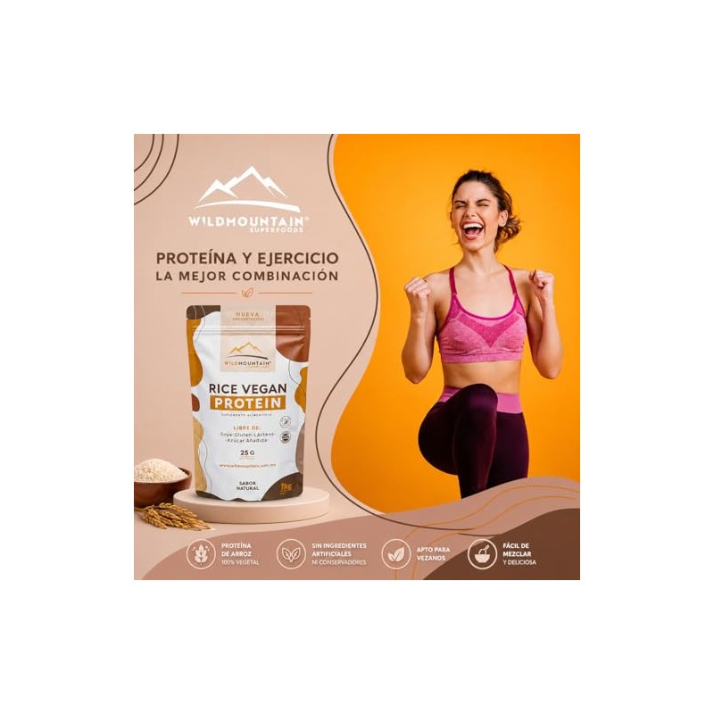 Wildmountain - Proteína Vegana de Arroz Integral | Suplemento Alimenticio
