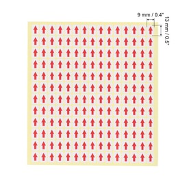 PATIKIL Small Arrow Stickers 0.5x0.4, Self Adhesive Rectangle Product Inspection Defects Indicator Industrial Work, Red
