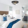 Luminzone Flush Mount Ceiling Light with Clear Glass Shade, 2-Light