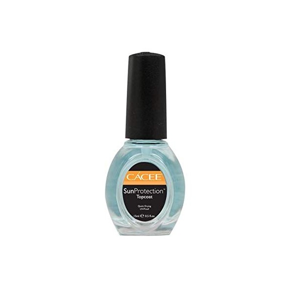 Sun Protection Topcoat, Prevents Yellowing, Nail Polish, Fast Dry Formula, For Manicure, Pedicures, Salons, and Spas (0.5 oz)
