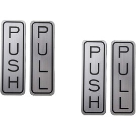 By Be The Bestest Brushed 304 Grade Stainless Steel Premium Push/Pull Set Door Sign (Vertical ) 5 x 1.5 inch Stylish (Pack Of 2)