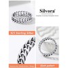 Silvora Women's Men's Chain Ring Curb Chain Fingering 925 Silver