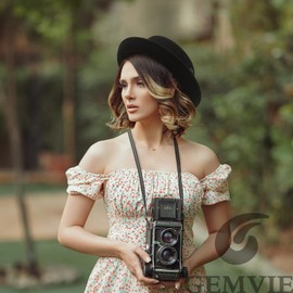 GEMVIE Pork Pie Hat for Mens Womens 100% Wool Felt Fedora Trilby Hat Black Adult Unisex Porkpie Hats