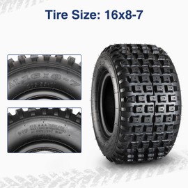MaxAuto 16x8-7 ATV Tires 16x8.00-7 Mini Bike Tires AT16x8-7 Tire 16x8x7 Go Karts Knobby Tires, 6Ply Tubeless, Set of 2