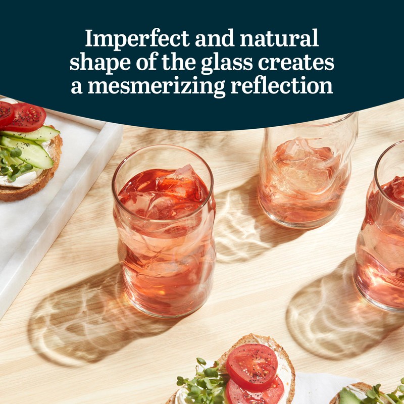 Libbey Lava Tumbler Drinking Glasses, All Purpose, Molten Groove Glasses