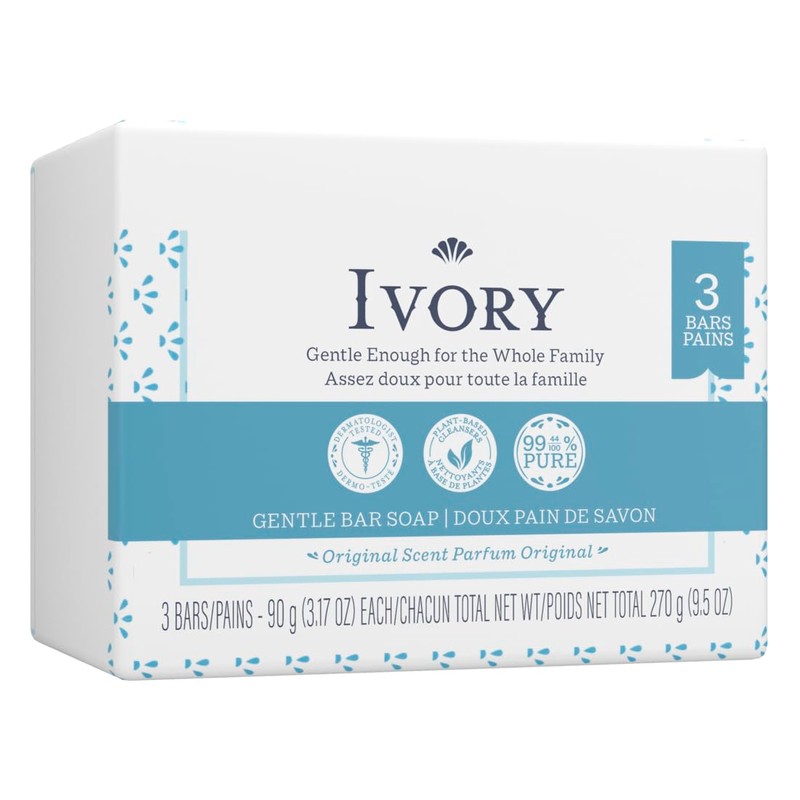 Ivory Soap Personal Bar 3.1 Ounce, Pack of 3