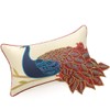 vctops Elegant Embroidered Peacock Decorative Throw Pillow Case Silky Satin