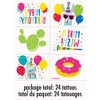 Unique Llama Birthday Temporary Tattoos, 24ct