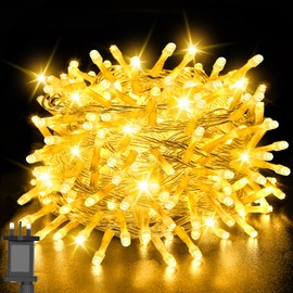 Gcstnn Fairy Lights Plug in, 20M 200LED Christmas Tree String Lights Main Powered 8 Modes Timer Waterproof Fairy Lights for Bedroom Garden Outdoor Indoor Decorations (Warm White)