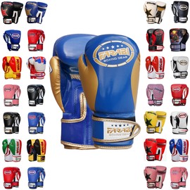 Farabi Sports Kids Boxing Gloves Junior Muay Thai Gloves Youth Kickboxing Sparring Punching Bag Training Gloves (6-oz, Blue)