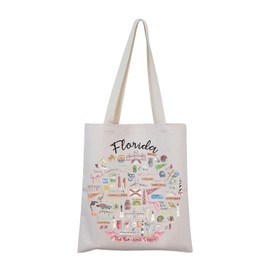 MNIGIU Florida Gift for Women Cosmetic Tote Bag Welcome to Florida Moving to Florida Gift (Florida tote bag)