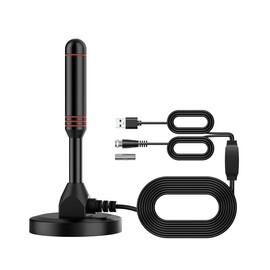 Vecys Digital TV Antenne DVB-T2 Portable Indoor Outdoor TV DTMB Antenne mit Magnetfuß mit 5m Kabel, USB und TV Stecker