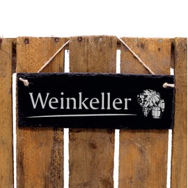 Wine Cellar Sign Slate Engraved Slate Wine Winemaker Door Sign 22 x 8 cm