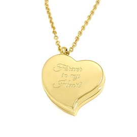 Amour Heart Pill Necklace,Polished Heart Locket with Strong Magnetic Closure,Medication Necklace,Heart Locket Necklace with 26 Inches Chain, No Gemstone