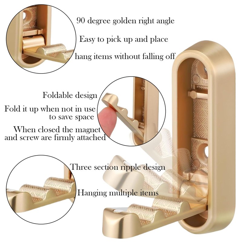 KxrTpx 2 Pack,Coat, Folding Coat Hooks - Premium Zinc Alloy