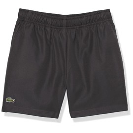 Lacoste Unisex-Child Solid Taffeta Tennis Shorts, Noir, 8 Years
