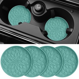 ME.FAN Car Cup Coaster [4 Pack] Silicone Car Coasters/Cup Mats - 2.75In Universal Non-Slip Recessed Car Interior Accessories - Car Cup Holder Insert Coasters Teal Blue