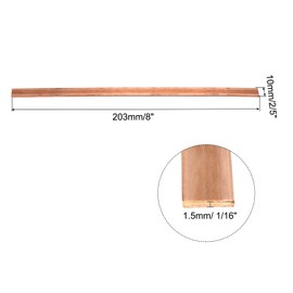 sourcing map 2Pcs 8" x 2/5" Copper Flat Bar,1/16" Thickness Copper Bar Stock for Grounding Systems Architectural Projects