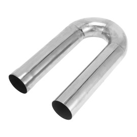 Motoforti 2.5" OD 180 Degree U-Bend Mandrel Exhaust Tube Car Exhaust Pipe Mandrel Bend DIY Custom Tubing Pipe 11.81" Leg Length T304 Stainless Steel Silver Tone