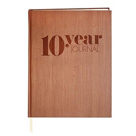 BookFactory 10 Year Journal/Ten Year Diary Log Book/LogBook, Soft Wood Finish - 8'' x 10'' (JOU-368-SCS-AXE94000(10-Year))