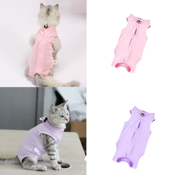 3 PCS Cat Recovery Suit for Spay Abdominal Wounds Female,