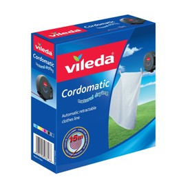Vileda 15 m Retractable Clothes Line, White (Cordomatic, Thread Cord, Cord Item Type)