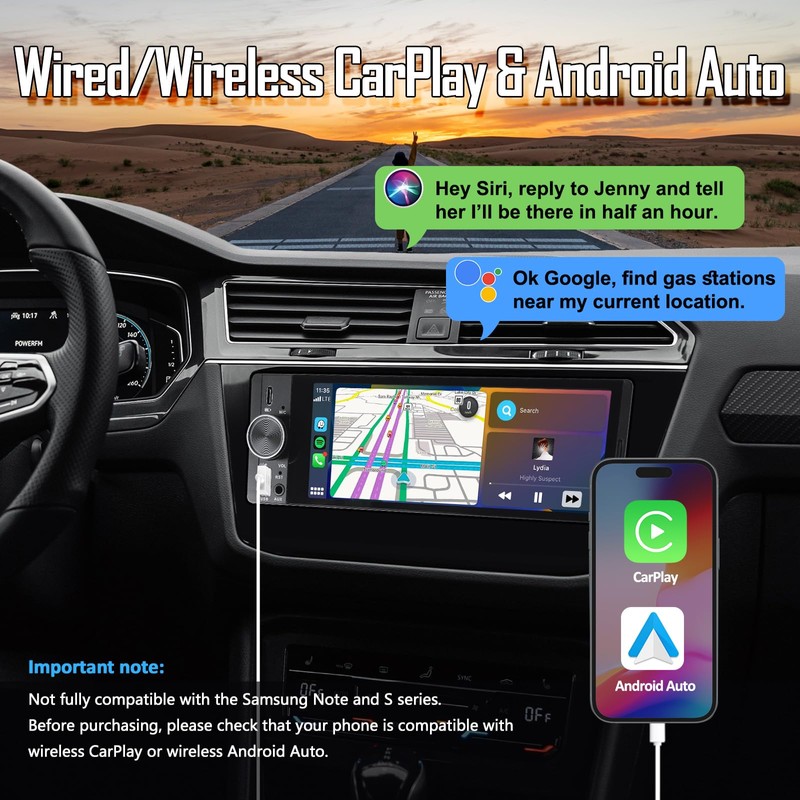 Single DIN Car Radio & Android Car Wireless with Backup